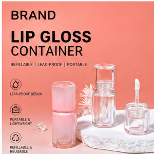 Gloss à lèvres repulpant rose dégradé semi-transparent bio avec base rotative en plastique, vente en gros pour maquillage quotidien, marque privée - Product Image 2