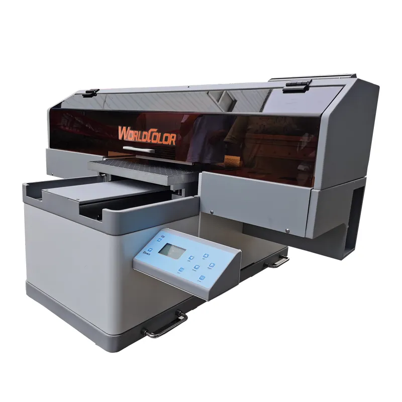 WorldColor 22 שנים במפעל UV DTF a3 דיגיטלי מדפסת 2022 חדש הדפסת טכנולוגיה עם 2 xp600 ראש עבור גלי קרטון