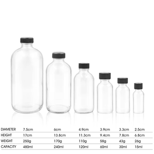 Botella <span class=keywords><strong>de</strong></span> Vidrio Transparente Boston <span class=keywords><strong>de</strong></span> 60 ml (2 oz) con Tapa <span class=keywords><strong>de</strong></span> Rosca para Bebidas Saludables, <span class=keywords><strong>Jengibre</strong></span>, <span class=keywords><strong>Miel</strong></span>, Limón, Cúrcuma, Vitaminas <span class=keywords><strong>y</strong></span> Pociones - Product Image 6