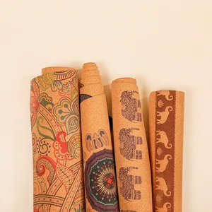 เสื่อโยคะพิมพ์ลายสีจากยางธรรมชาติคอร์ก สำหรับใช้ในบ้าน หนา 4/5 มม. ขนาด 183 ซม. x 66 ซม. เป็นมิตรกับสิ่งแวดล้อม - Product Image 4