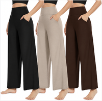 Pantalon décontracté ample pour femmes grandes tailles, pantalon de survêtement à taille haute et jambe droite pour usage quotidien