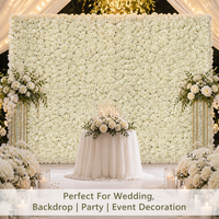 Panel de Flores Artificiales de Rosas, Peonías e Hortensias al por Mayor para Decoración de Paredes de Bodas, Fiestas, Escaparates y Fondos Florales