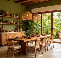 FULLSUMMER Servicio de Diseño de Interiores para Hoteles y Casas, Personalización Completa de Viviendas con Diseño Tropical de Jungla