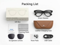Nouvelles lunettes intelligentes M02 ProMax, photographie 13MP, enregistrement vidéo 4K, traduction IA, stabilisation EIS, étui de charge en cuir véritable