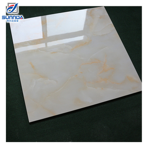 Gạch Lát Sàn Sứ Kem Lót Sàn Đá Cẩm Thạch <span class=keywords><strong>Dubai</strong></span> 600X600MM Gạch Tráng Men Đánh Bóng Hoàn Toàn Độ Bóng Cao Cho Phòng Tắm - Product Image 4