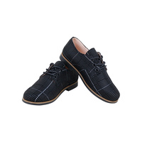 Chaussures habillées classiques pour enfants Choozii, en cuir véritable imprimé écossais, doublées, à la mode