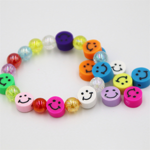 En Stock cuentas <span class=keywords><strong>de</strong></span> polímero 10mm 100PCs lindo colorido redondo <span class=keywords><strong>Fimo</strong></span> sonrisa arcilla cuentas - Product Image 5