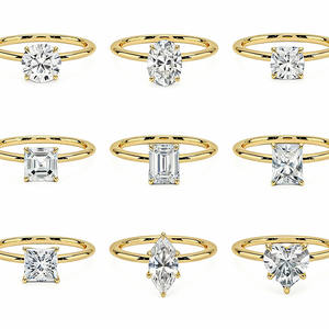 Кольца из цельного золота 10К, 14К, 18К, белого золота с выращенными в лаборатории бриллиантами GIA IGI CVD HPHT, обручальные и помолвочные кольца, ювелирные изделия для женщин - Product Image 3