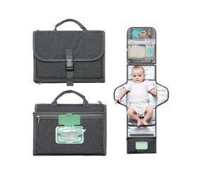 Nhà Máy Tùy Chỉnh Xách Tay Tã Thay Đổi Pad Bé Không Thấm Nước Có Thể Gập Lại Thay Đổi Mat Du Lịch Bé Thay Đổi Pad Với Khăn Lau Túi - Product Image 1