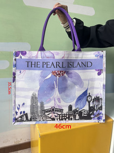 Custom <b>Canvas</b> Tote Bag Two Open Closure <b>Landscape</b> Pattern Large <b>Printed</b> Carryall with Rope Handle for Daily Travel Gift - Product Image 4