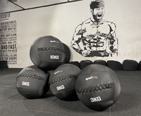 Ballon de fitness mural en cuir PVC souple et durable, personnalisable avec logo, poids 2kg-12kg, idéal pour la gym et le fitness – Prix usine