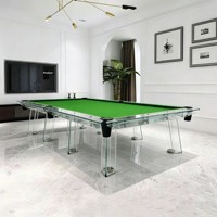 Table de billard chinoise BOJAZND de luxe en verre trempé acrylique transparent de 12 pieds pour l'intérieur de la villa