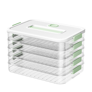 Caja para dumplings Xiangchang Teng, contenedor hermético multicapa de gran capacidad para congelador, para almacenamiento de wontons en la cocina - Product Image 2