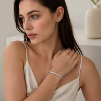 Bracelet chaîne tennis en moissanite blanche de 3 mm pour femme, bijoux élégants et minimalistes pour les occasions quotidiennes