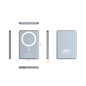 Batterie externe ultra-mince 5000 mAh 6,5 mm avec entrée Type-C, sortie 22,5 W, charge sans fil magnétique 15 W, format carte de crédit pratique - Product Image 6
