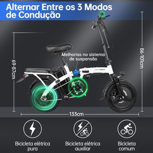 Scooter Eléctrico Plegable S6s <span class=keywords><strong>de</strong></span> Brasil, Llantas <span class=keywords><strong>de</strong></span> 14 Pulgadas, Motor <span class=keywords><strong>de</strong></span> 750W, Batería Integrada <span class=keywords><strong>de</strong></span> 48V 10.4AH, Frenos <span class=keywords><strong>de</strong></span> Disco, Carga Máxima 125kg - Product Image 2