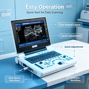 Scanner à ultrasons noir et blanc pour ordinateur portable à double prise LCD de 12.1 "à bas prix avec <span class=keywords><strong>sonde</strong></span> convexe - Product Image 5