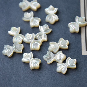 Natural <b>Seashell</b> White Butterfly Bow Pendant Carved Vertical Hole DIY Jewelry <b>Necklace</b> Material Accessories Wholesale - Product Image 3