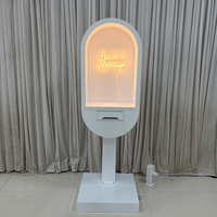 Cabine téléphonique audio pour livre d'or avec LED, support de livre d'or audio pour événements de mariage