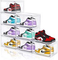 Range-chaussures pliable en plastique, boîte rectangulaire pour chaussures homme, technique d'injection, matériau PP, design fonctionnel peu encombrant, usage domestique