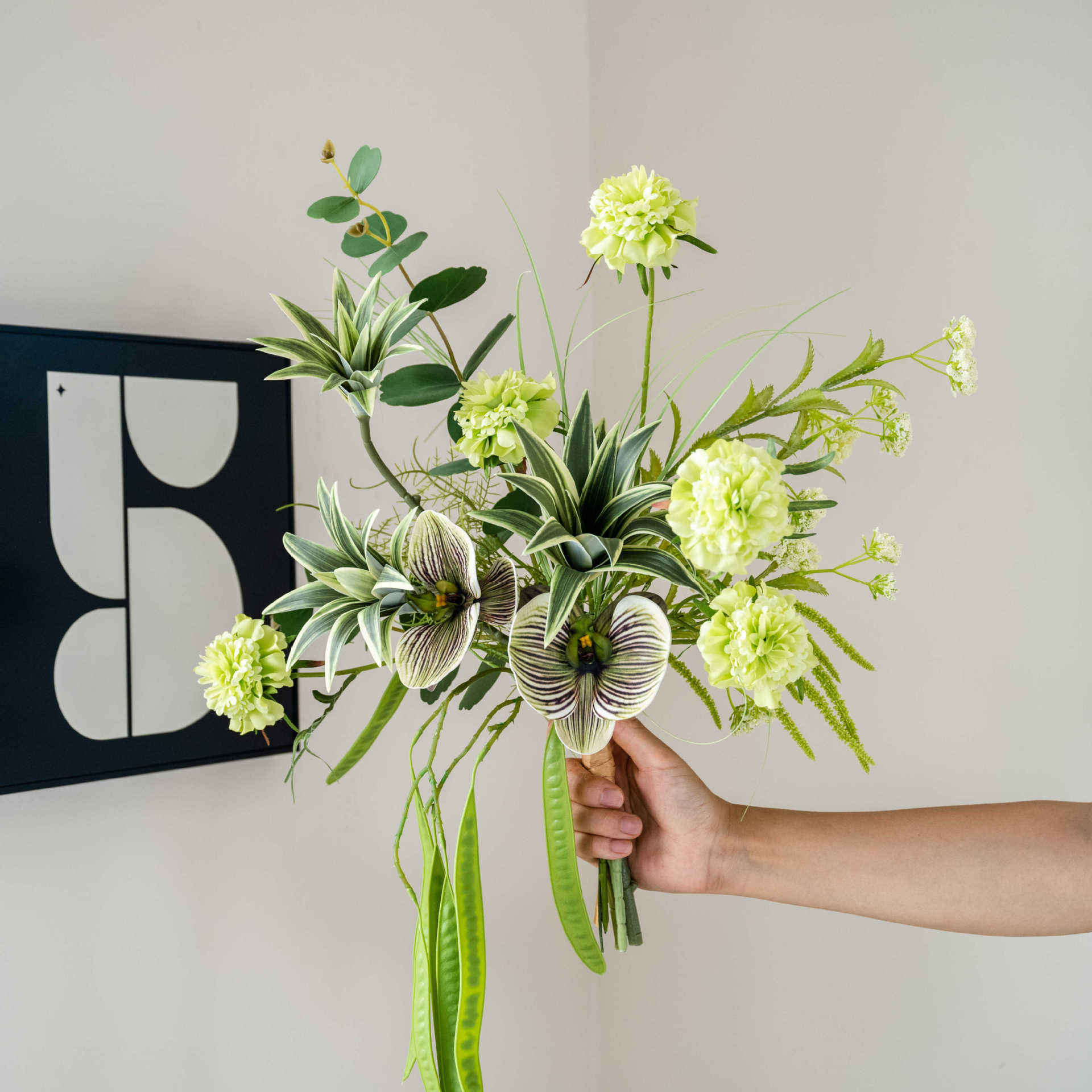 Bouquet de cosses de pin elfe vert