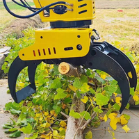 Scie à grappin pour excavatrice, coupe-bois hydraulique 360 °   Cisaille à arbres avec grappin