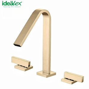 <span class=keywords><strong>ARES</strong></span> IDEALEX 2020 gran oferta mezclador de latón negro moderno grifo de lavabo de mano de doble manija Válvula de cerámica para baño Hotel Villa - Product Image 4