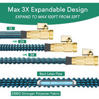 Meilleures ventes : Kit de tuyau d'arrosage extensible Magic Xpandable 25FT 50FT 75FT 100FT avec support mural et robinets en laiton