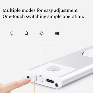 Capteur de mouvement alimenté par batterie LED éclairage de nuit bâton-n'importe où placard lumière pour couloir chambre escalier armoire lumières - Product Image 2