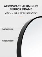 Miroir mural pleine longueur moderne personnalisé IP44 avec cadre en aluminium, éclairage intégré et lentilles magiques, idéal pour salon et chambre, avec fonctions réglables
