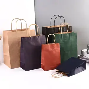Großhandel kundenspezifische sortierte farbige Papiertüten für Geschenk zum Einkaufen mit Griff