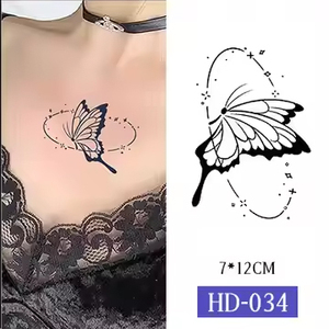 All'ingrosso o personalizzato Semi permanente tatuaggio fiore di farfalla per le donne che durano per 2 settimane collo di erbe tatuaggio - Product Image 1