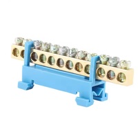 Bloc de bornes neutres en laiton pour rail DIN, 6x9, 8x12, 7/8/10/12/15 voies, pour panneau de commande/central électrique (OEM/ODM)