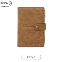 Dompet perjalanan kulit PU kustom desain saku ritsleting tempat paspor portabel dengan ritsleting penyimpanan