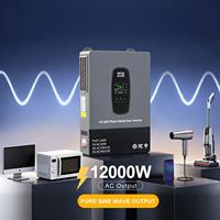 Équipement de conversion d'énergie US STOCK pour système solaire 48V 12000W hors réseau, affichage LED, double MPPT, garantie 3 ans