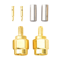 Conector SMA Macho, Adaptador de Cable Coaxial RF, Recto y en Ángulo Recto para RG174, RG316, RG58, LMR240, LMR400, Antena