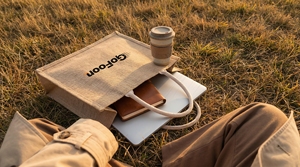 Sacs fourre-tout <span class=keywords><strong>en</strong></span> <span class=keywords><strong>jute</strong></span> recyclé de luxe pour femmes, durables, extra grands, emballés <span class=keywords><strong>en</strong></span> boîte, pour la <span class=keywords><strong>plage</strong></span>, les courses et les cadeaux - Product Image 4