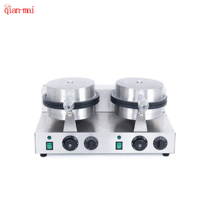 Kommerzielle 110V/220V Edelstahl Aluminium guss Doppelkopf Waffel kegel Eis Elektrische Power Waffeleisen Maschine - Product Image 5