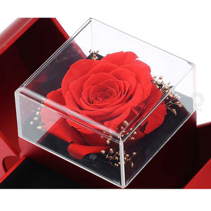 Rosa preservada con collar I Love You, conjunto de regalos, caja de joyería de Rosa eterna para siempre, caja de acrílico de regalo de flor <span class=keywords><strong>encantada</strong></span> de rosa de jabón - Product Image 4