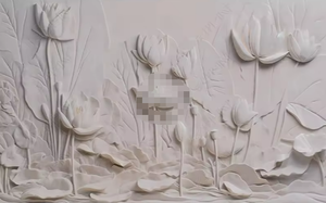 <span class=keywords><strong>Papier</strong></span> <span class=keywords><strong>peint</strong></span> texturé en <span class=keywords><strong>pierre</strong></span> 8D Lotus <span class=keywords><strong>Relief</strong></span> Wall pour la décoration de la maison - Product Image 4