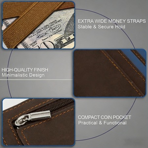 Portefeuille magique en cuir Boshiho pour 9 cartes, hommes et femmes, portefeuille minimaliste avec porte-cartes RFID, portefeuille en cuir - Product Image 3