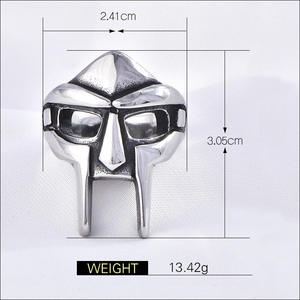 Neuer Modischer Edelstahl-<span class=keywords><strong>Ring</strong></span> im Wikinger-Römischen Krieger-Stil für Männer und Frauen MF <span class=keywords><strong>DOOM</strong></span> Maske Trendige Ringe - Product Image 6