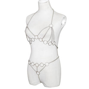 Vente chaude alliage poitrine chaîne accessoires femmes discothèque fête Sexy trois points Bikini corps chaîne - Product Image 5