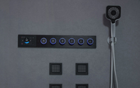Système de douche intelligent à LED, ensemble de douche thermostatique numérique avec 6 jets de massage corporel et panneau de commande tactile de luxe
