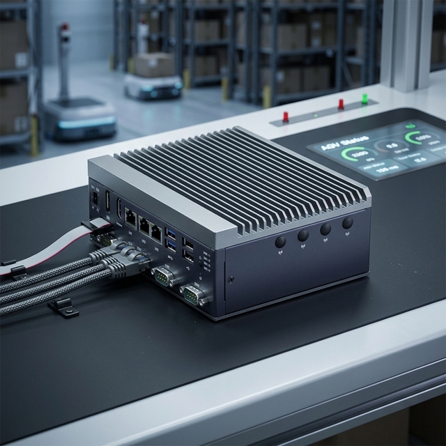 12W Low Power Fanless Industrial PC Intel J6412 Mini PC Max 64GB RAM Wide Temperature Rugged IoT Gateway Computer for AGV