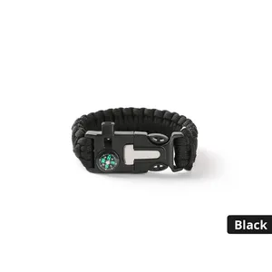 Nhà Sản Xuất Cổ Bảy-Core Paracord Bện Cuộc Sống Tiết Kiệm Vòng Đeo Tay Với Còi Đá Hỏa La Bàn Lớn Cho Survival Bánh - Product Image 6