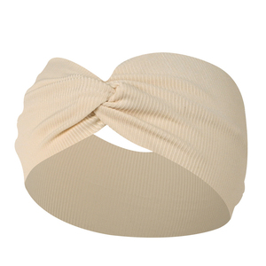 Màu rắn mềm đàn hồi co giãn tóc ban nhạc thể thao Yoga phụ nữ rộng Twist thắt nút chéo đan gân <span class=keywords><strong>Headband</strong></span> - Product Image 5