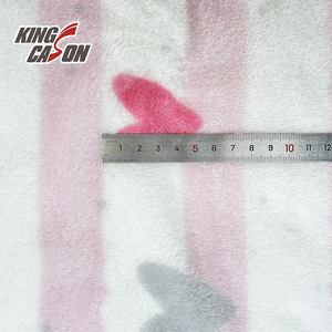 KINGCASON Proveedor de telas 100 Poly Two Side Brush 1,6 M Personalizado Corazón Impreso Suave Cómodo Franela Tela de lana para niños - Product Image 5