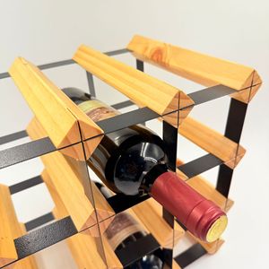 Estante para vinos de madera de pino, estante de exhibición de almacenamiento de varias capas para uso en la sala de estar del hogar - Product Image 1