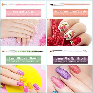 9pcs Nail Art Brush <b>Set</b> with Fine Liner Brush and Dotting Pen for Home Use Professional Salon Gel Design Manicure Brush Kit - Product Image 3